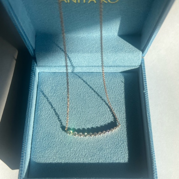 ANITA KO 18k ROSE GOLD GRADUATED DIAMOND NECKLACE - Picture 5 of 5